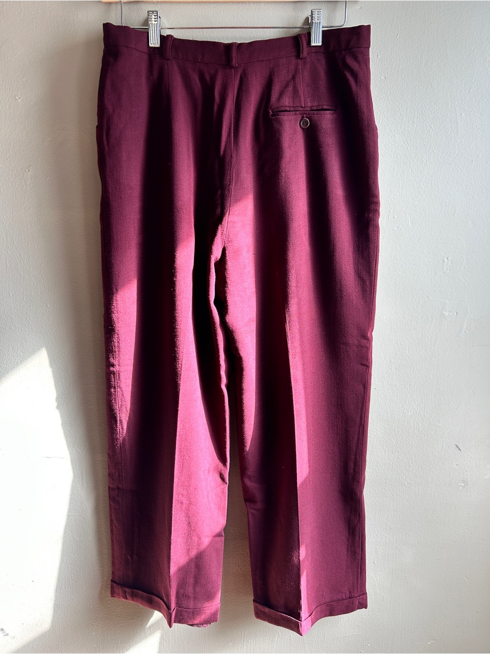 Jones New York 100% Wool Pleated Dress Pants Sz 14 Burgundy - Picture 5 of 11